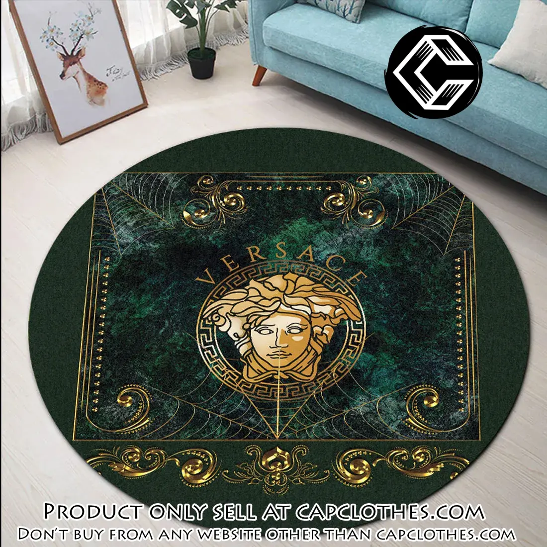 Versace medusa luxury brand round rug carpet home decor cc5241019